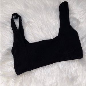 Black Wide Shoulder Bikini Top